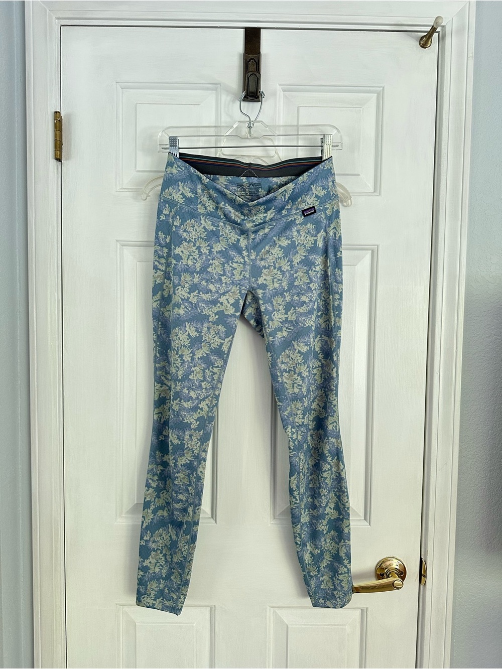 Patagonia Light Blue Floral Performance Leggings